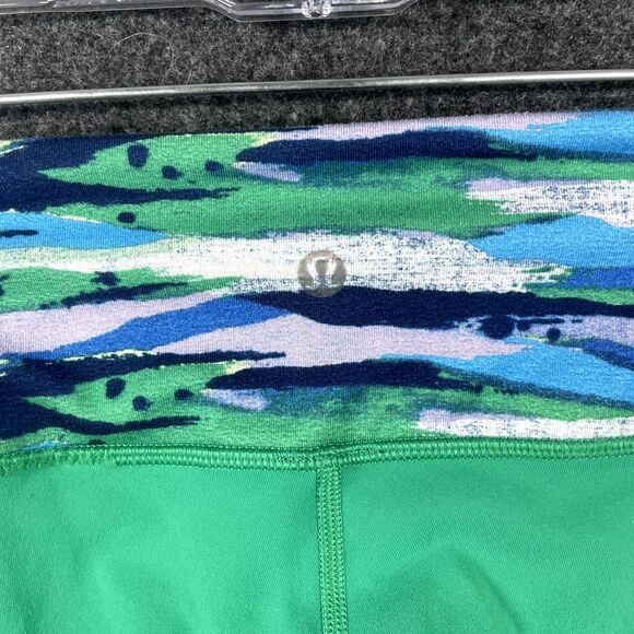 Lululemon Wunder Under Crop Reversible Women's 6 Jungle Green Inkwell - Picture 7 of 10